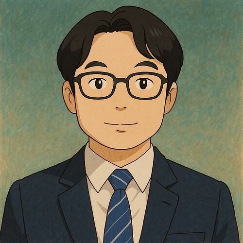 The image is an illustration of a person wearing glasses, a suit, and a striped tie, set against a greenish background. (Captioned by AI)