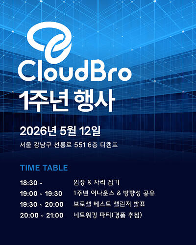 CloudBro 1주년 행사